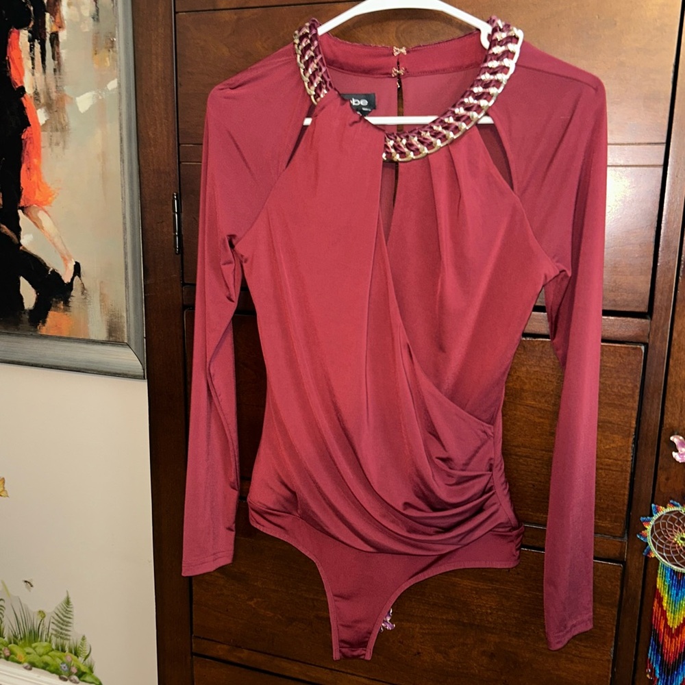 NWT! Two Bebe Chain Keyhole Bodysuits